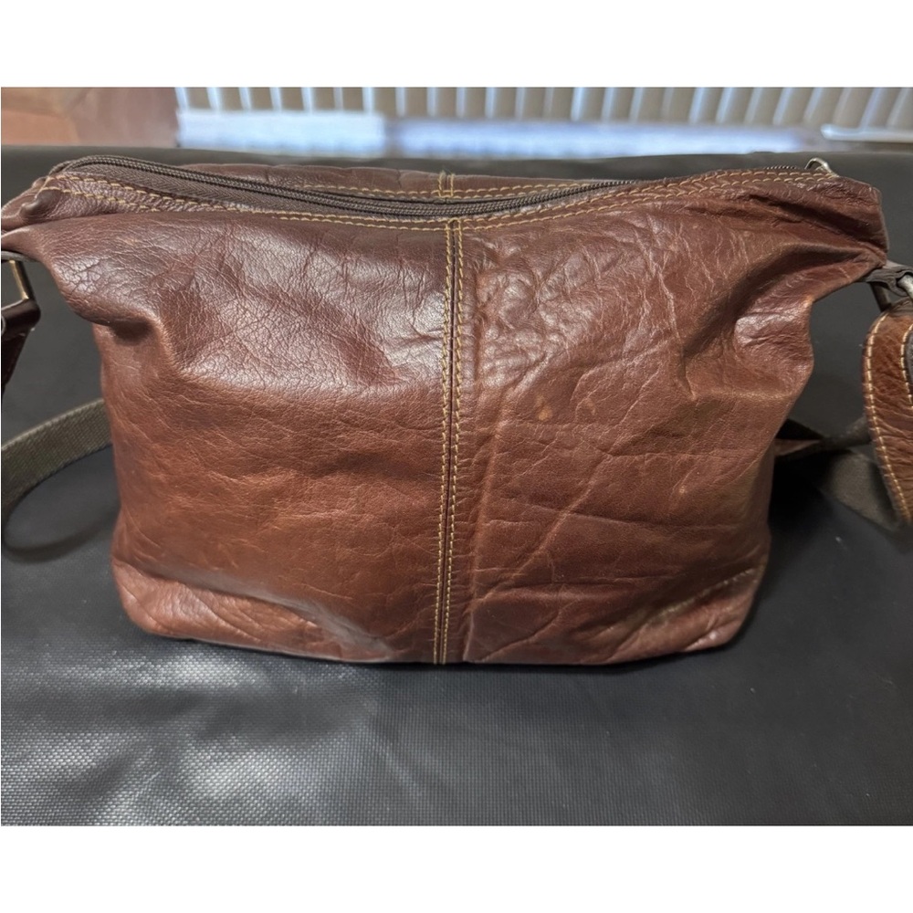 Jack Georges Brown Leather Crossbody Bag - Picture 3 of 9